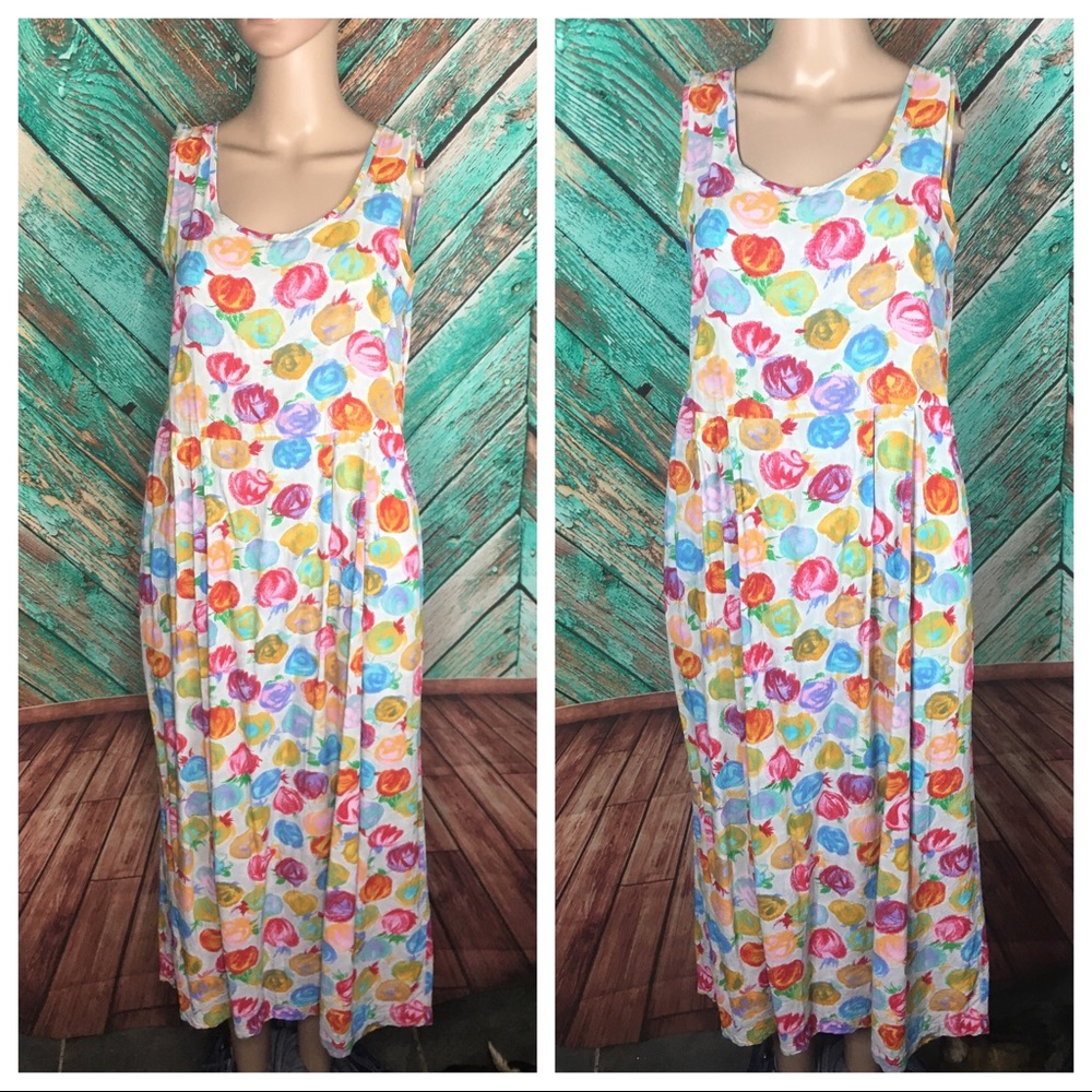 Y2K Vintage Lightweight Sleeveless Jams World Empire Waist Floral Dress